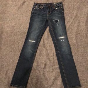 JCrew Reid skinny dark distressed denim
